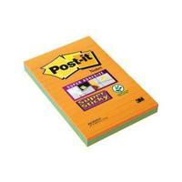 post it 3m super sticky 102 x 152mm notes ruled assorted colours 3 x