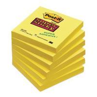 Post-it Super Sticky 76x76mm Yellow Notes Pack of 6 654-S6