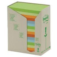 Post-it Notes Recycled Tower Pack 76 x 127mm Pastel Rainbow Pack of 16