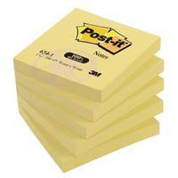 Post-it Recycled 76 x 76mm Canary Yellow Notes Pack of 12 654-1Y