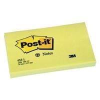 Post-it Recycled 76 x 127mm Canary Yellow Notes Pack of 12 655-1Y