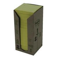 Post-it Notes Recycled Tower Pack 76 x 76mm Canary Yellow Pack of 16
