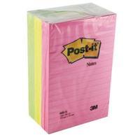 post it xxl lined notes 102 x 152mm assorted neon colours pack of 6