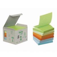 Post-it Note Recycled Z-Notes 76 x 76mm Pastel Rainbow Pack of 6