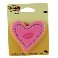 post it heart with lips neon pink notes 6370 htl