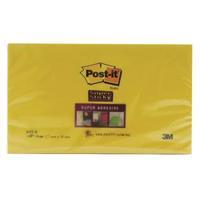Post-it Super Sticky 76x127mm Yellow Notes Pack of 6 655-S6