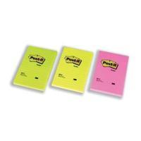 Post-it Sticky Notes Large Feint Ruled Rainbow Colour 6 x 100 Sheets