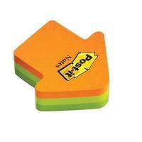 post it sticky notes arrow shaped neon orangegreen 1 x 225 sheets