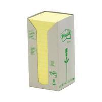 Post-it Sticky Notes Recycled Tower Pack 76x76 mm Pastel Yellow 16 x