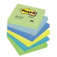 Post-it 654 Sticky Notes Repositionable 76x76mm Mint Rainbow Dreamy