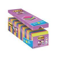 Post-it Super-Sticky 76x76mm Assorted Value Notes Pack of 24