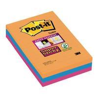 Post-it Super Sticky XXL Lined Bangkok Colours Notes Pack of 3