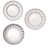 Porcelain Silver Assorted Canape Party Plates