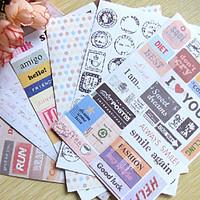 postmark word scrapbooking decorate stickers 6pcs