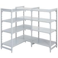 polypropylene shelving 300 deep 4x solid shelves 1155 wide corner bay