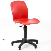 polypropylene industrial swivel chair with glides low lift 430 570 h