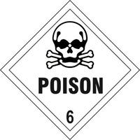 poison 6 labels 250 x 250mm pack of 10