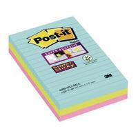 Post-it Super Sticky Lined Notes Miami XXL 101x152mm 4690-SS3-MIA