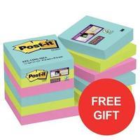 Post-It Super Sticky 48 x 48mm Removable Notes Assorted Colours 12 x