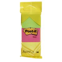 Post-It Colour Mini Pack 3 x 100 Sheet Pads