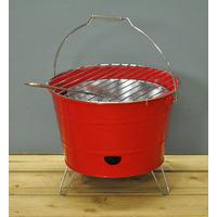 portable red bucket barbecue by kingfisher