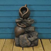 pouring pots stone fountain outdoor water feature mains by kingfisher