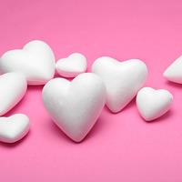 Polystyrene Hearts. 50mm dia. Pack of 10