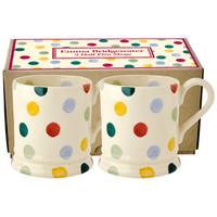 Polka Dot Set of 2 1/2 Pint Mugs Boxed
