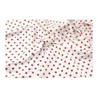 Polka Dot Print Stretch Cotton Dress Fabric Cerise Pink & White