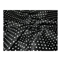 Polka Dot Print Stretch Cotton Dress Fabric Black & White