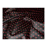 polka dot print stretch cotton dress fabric black red