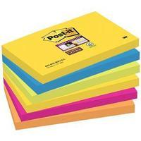 Post-It Super Sticky (76x127mm) Re-positional Note Pad Assorted Colours (6 x 90 Sheets) - Rio De Janeiro Collection