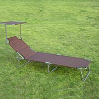 Portable Reclining Lounger in Brown