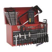 PORTABLE TOPCHEST 3 DRAWER - BALL BEARING RUNNERS - RED WITH 74PC TOOL KIT