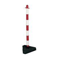 POST RED/WHITE FREESTANDING TRIANGULAR CONCRETE BASE, QTY1