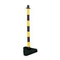 POST YELLOW/BLACK FREESTANDING TRIANGULAR CONCRETE BASE, QTY1