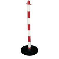 POST RED/WHITE FREESTANDING CIRCULAR PLASTIC BASE, QTY 1