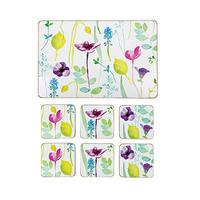 portmeirion water garden placemats 6 and coasters 6 cork