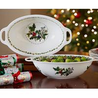 portmeirion the holly and the ivy 2 handled bowl porcelain