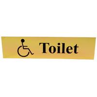 Polished Gold Style Disabled Toilet Sign