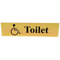 polished gold style disabled toilet sign