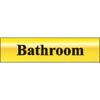 polished gold style bathroom sign