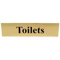 Polished Gold Style Toilets Sign