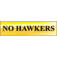 Polished Gold Style No Hawkers Sign