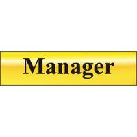 polished gold style manager sign