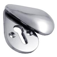 Polished Chrome Pear Drop Covered Keyhole Cover 44x25mm