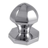 Polished Chrome Faceted Style Front Door Knob 64mm