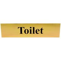 polished gold style toilet sign