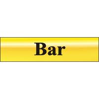 polished gold style bar sign