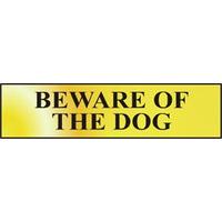 Polished Gold Style Beware of the Dog Sign